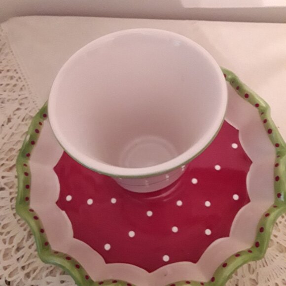 Vintage Festive Chip and Dip and Cheese Ball/Cake Pedestal Server - Picture 4 of 4